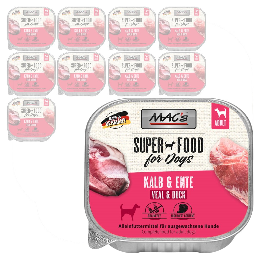 MAC's Superfood cielęcina, kaczka adult 150 g × 10