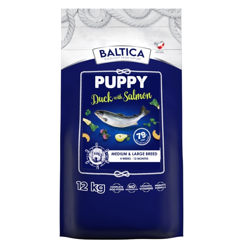 Baltica Excellent kaczka, łosoś puppy średnie i duże rasy 12 kg
