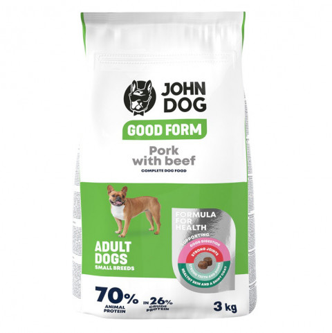 John Dog Good Form wieprzowina, wołowina adult małe rasy 3 kg