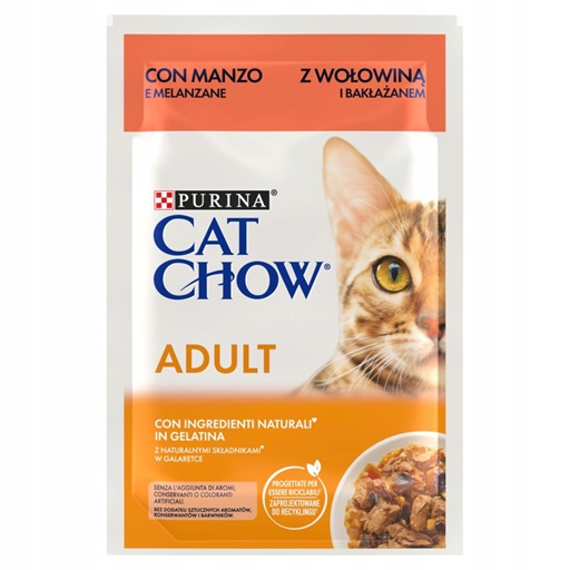 Purina Cat Chow wołowina z bakłażanem w galaretce adult 85 g