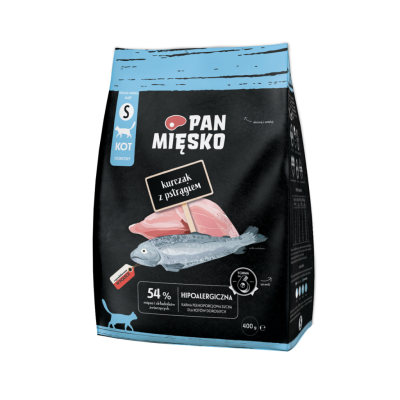 Pan Mięsko kurczak, pstrąg adult 400 g