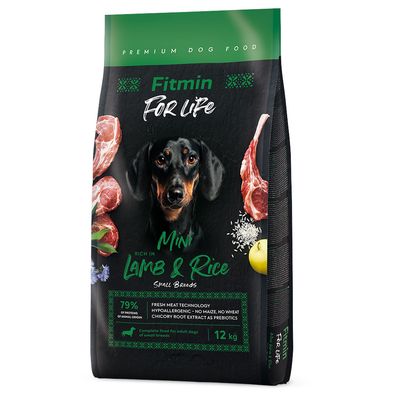 Fitmin Dog For Life jagnięcina adult małe rasy 12 kg × 2