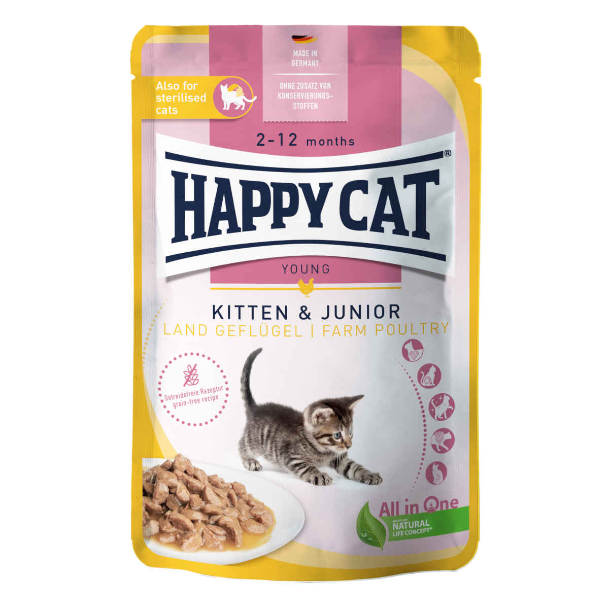 Happy Cat Meat In Sauce drób w sosie kitten 85 g