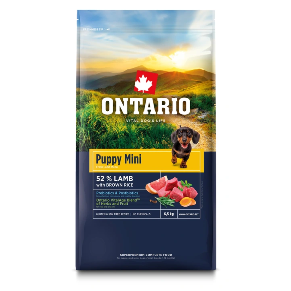 Ontario jagnięcina z ryżem puppy małe rasy 6,5 kg