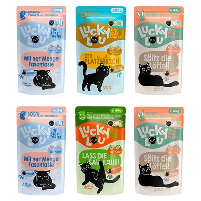 Lucky Lou mix smaków w bulionie adult 125 g × 6