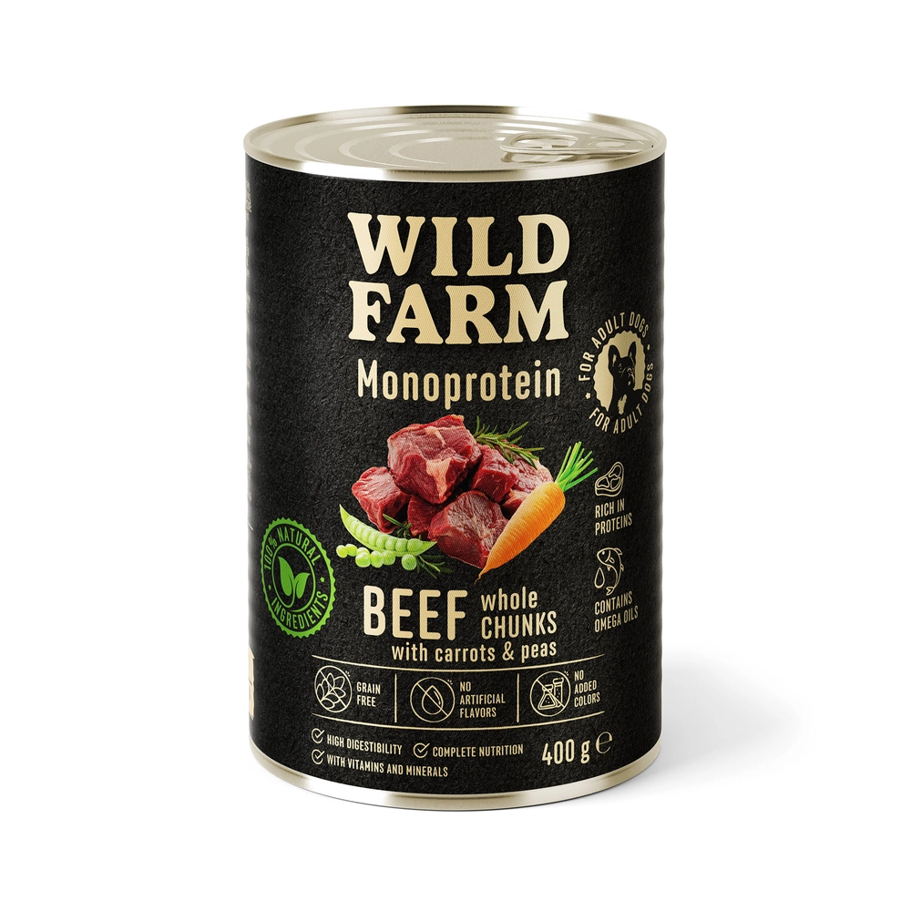 Wild Farm Monoprotein wołowina adult 400 g