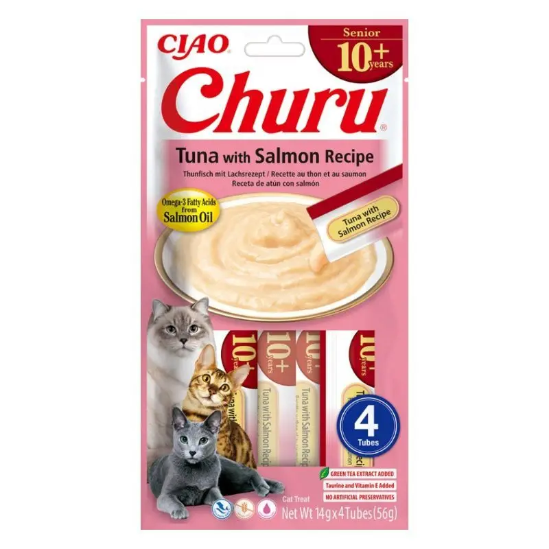 Inaba Churu tuńczyk, łosoś w sosie senior 14 g × 4