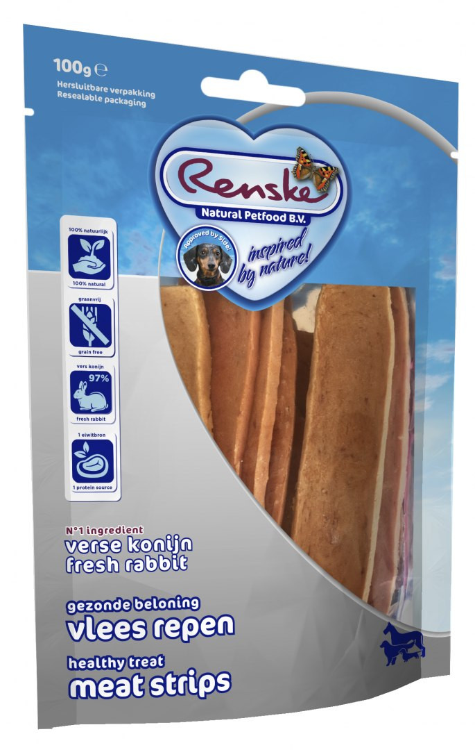Renske Healthy Meat Strips królik 100 g