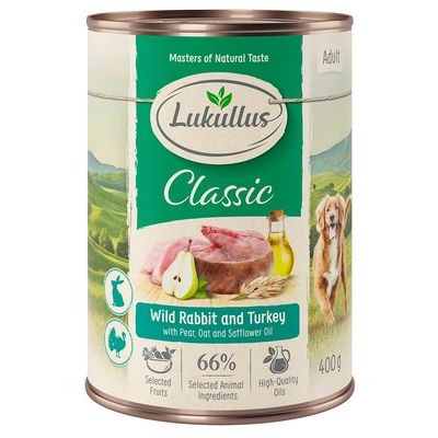Lukullus Classic indyk, królik adult 400 g × 6