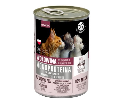 Pet Republic Monoproteina wołowina w sosie 400 g