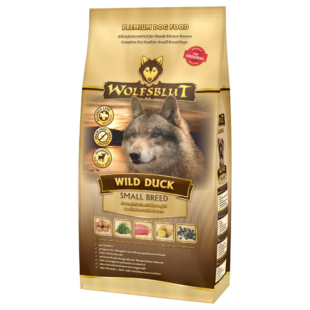 Wolfsblut Wild Duck kaczka z batatem adult małe rasy 2 kg