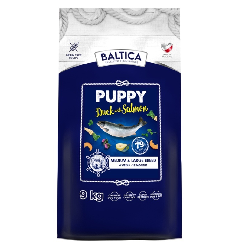 Baltica Excellent kaczka, łosoś puppy średnie rasy, duże rasy 9 kg