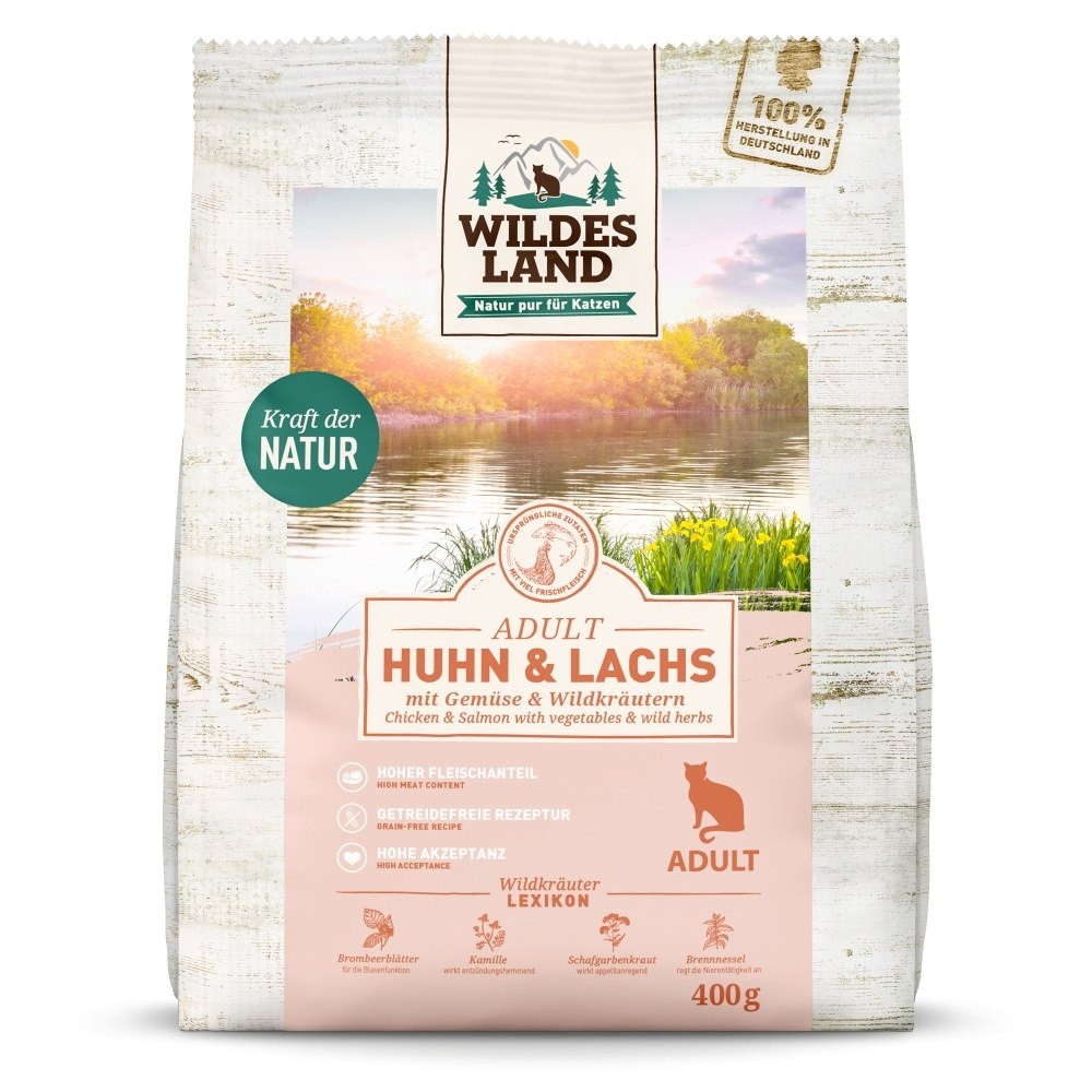 Wildes Land Classic kurczak, łosoś adult 400 g