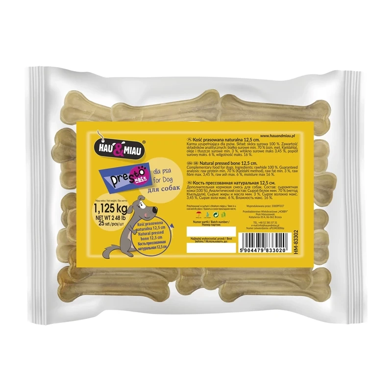 Hau&Miau kość prasowana naturalna 45 g × 25