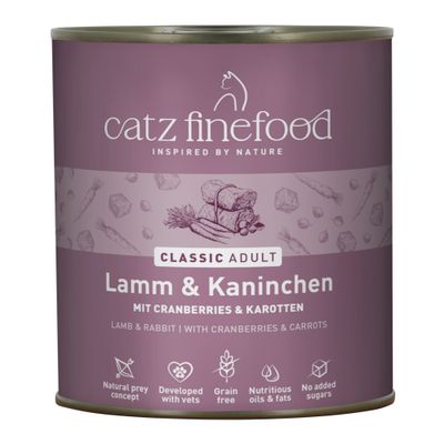 Catz Finefood Classic Adult jagnięcina, królik 800 g × 12