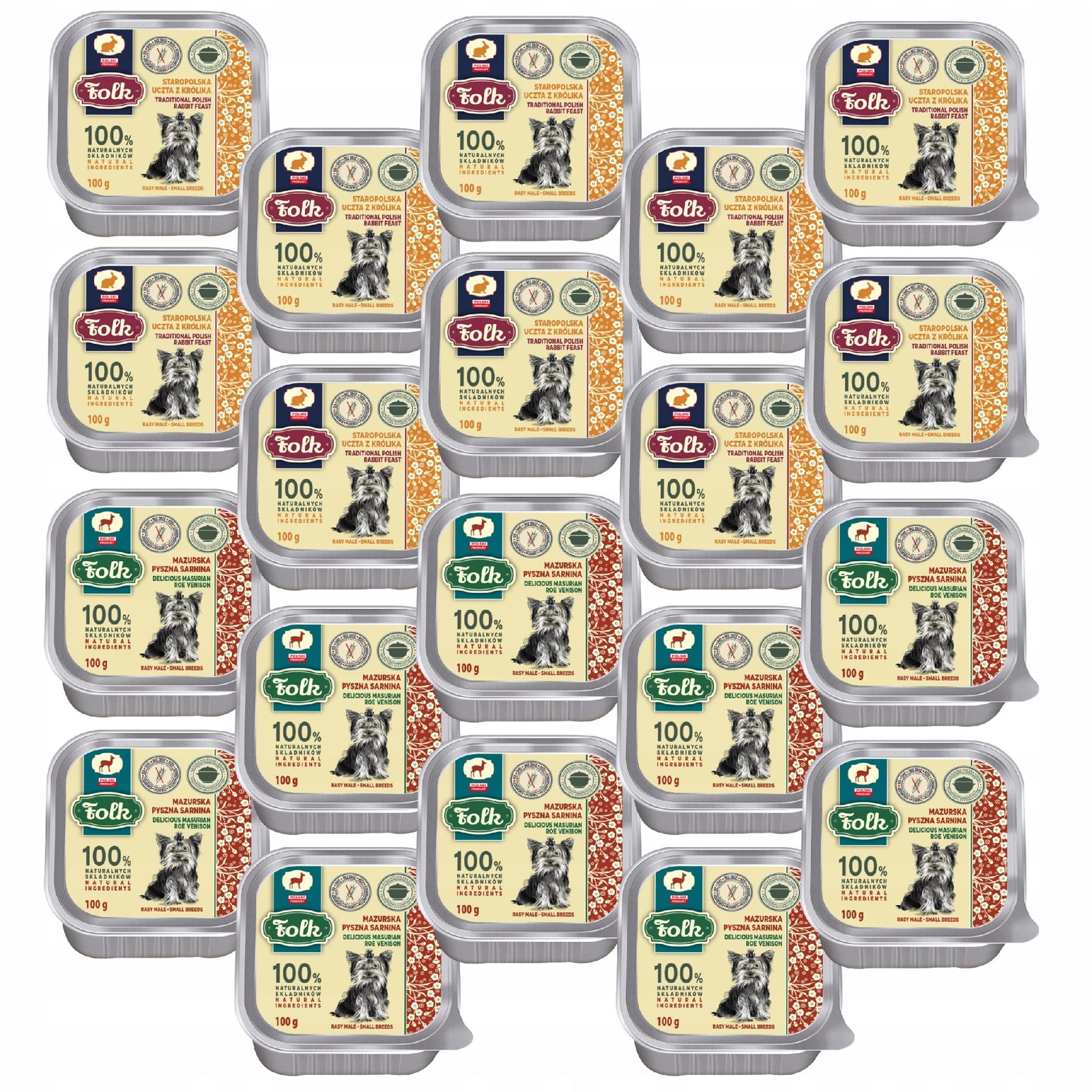 Folk All Meat mix smaków adult małe rasy 100 g × 20