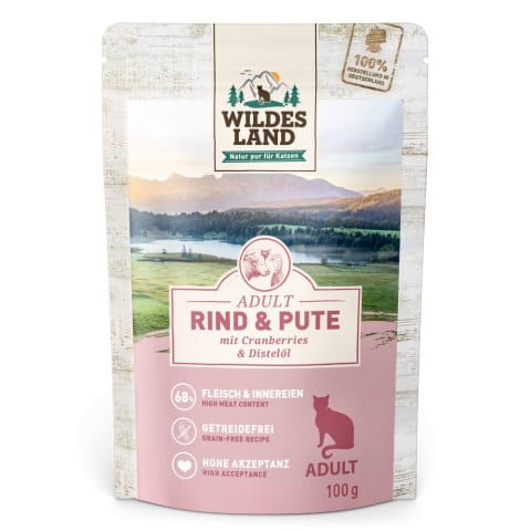 Wildes Land Classic indyk, wołowina z żurawiną w bulionie adult 100 g