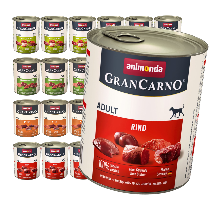 Animonda GranCarno kaczka, królik, wołowina adult 800 g × 24
