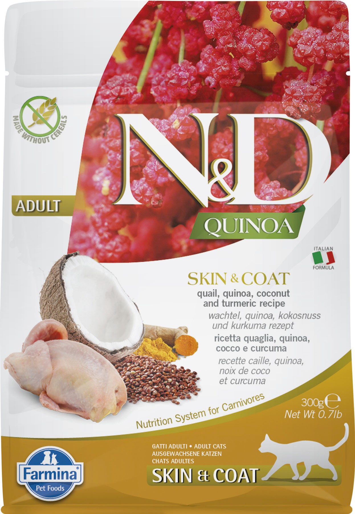 Farmina N&D Quinoa Skin & Coat przepiórka z quinoa adult 300 g