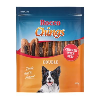 Rocco Chings Double kurczak, wołowina 200 g × 4