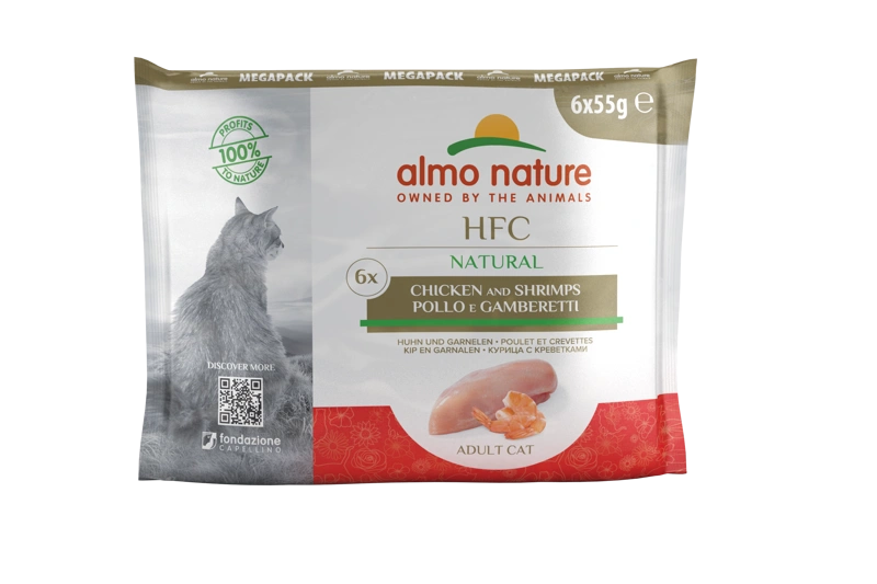 Almo Nature Hfc Natural krewetki, kurczak w sosie adult 55 g × 6