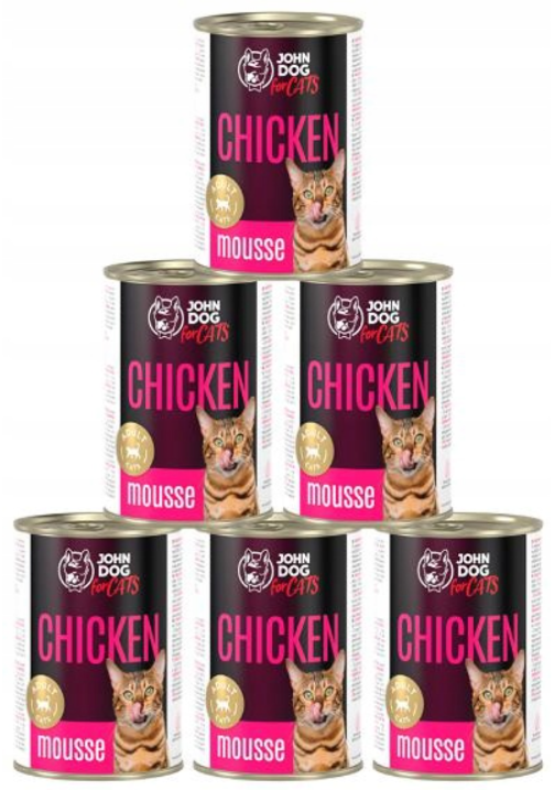 John Dog For Cats kurczak pasztet adult 400 g × 6