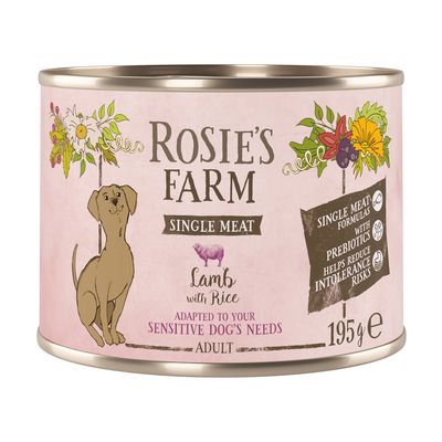 Rosie's Farm Single Meat jagnięcina z ryżem adult 195 g × 6