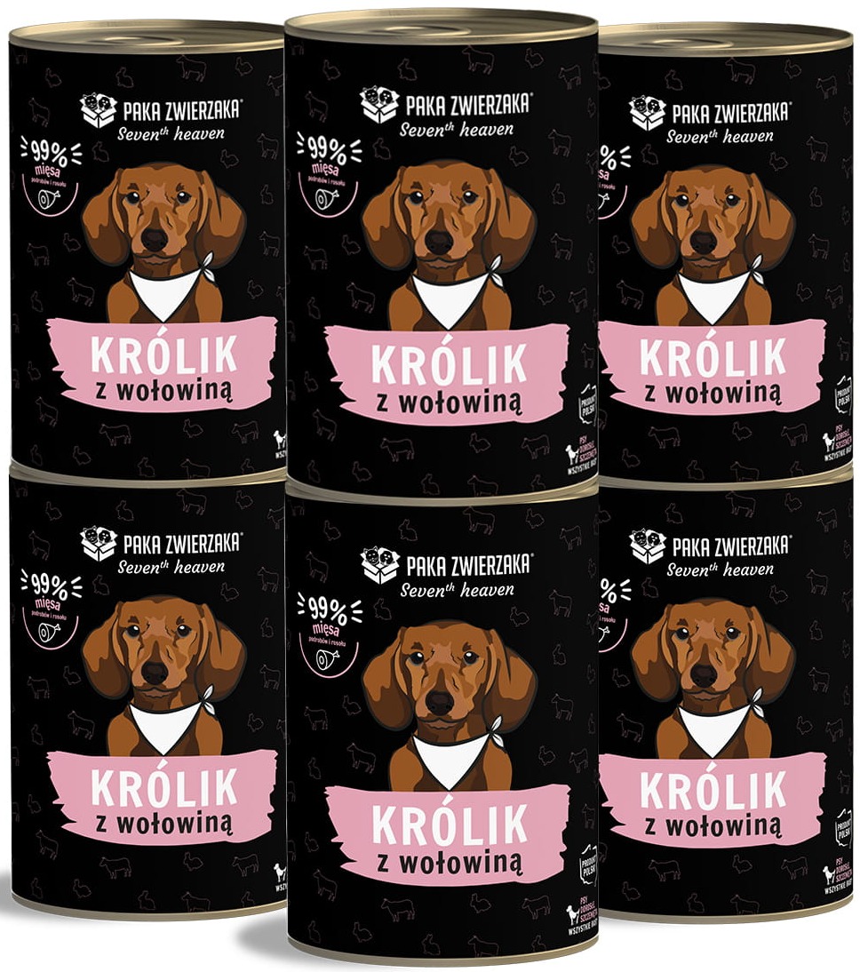 Paka Zwierzaka Seventh Heaven królik, wołowina 400 g × 6