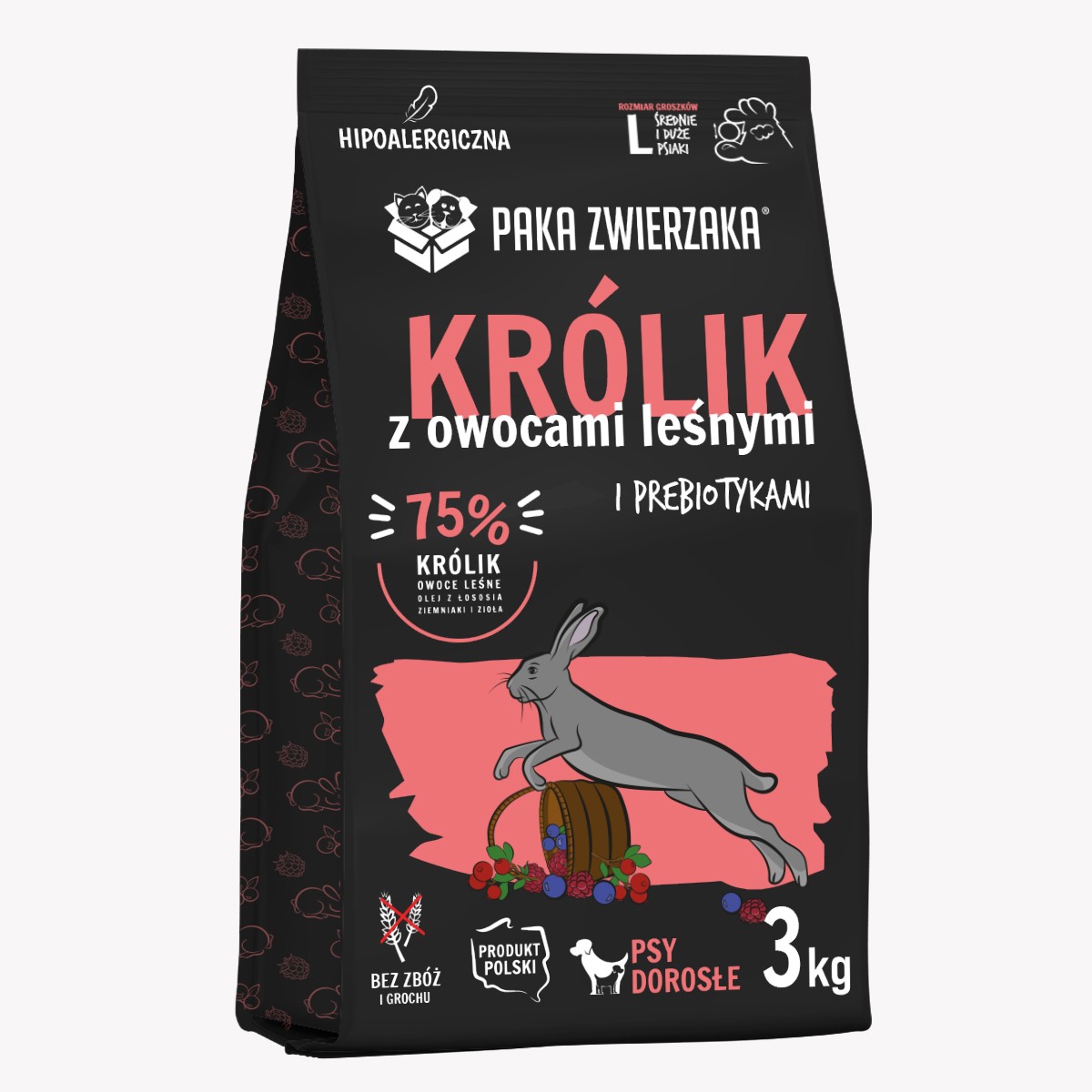 Paka Zwierzaka królik z owocami leśnymi adult 3 kg