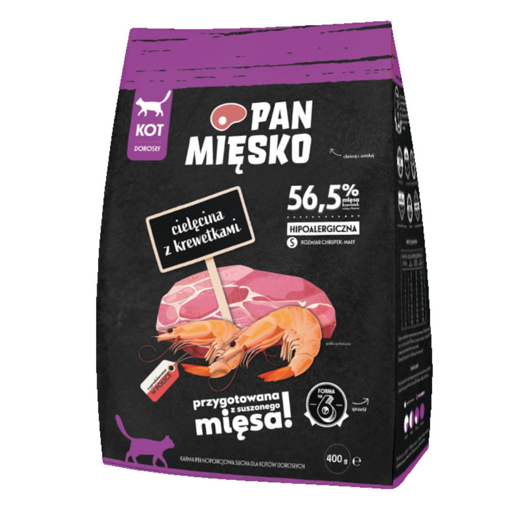 Pan Mięsko cielęcina, krewetki adult 400 g