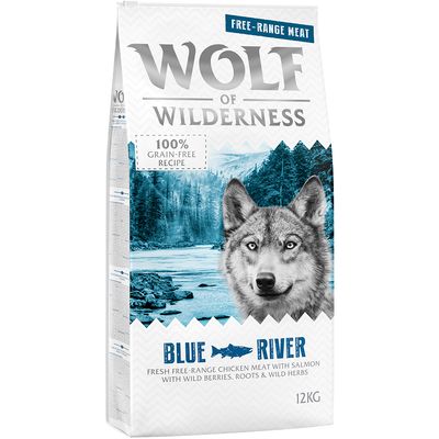 Wolf of Wilderness Blue River kurczak, łosoś adult 12 kg × 2