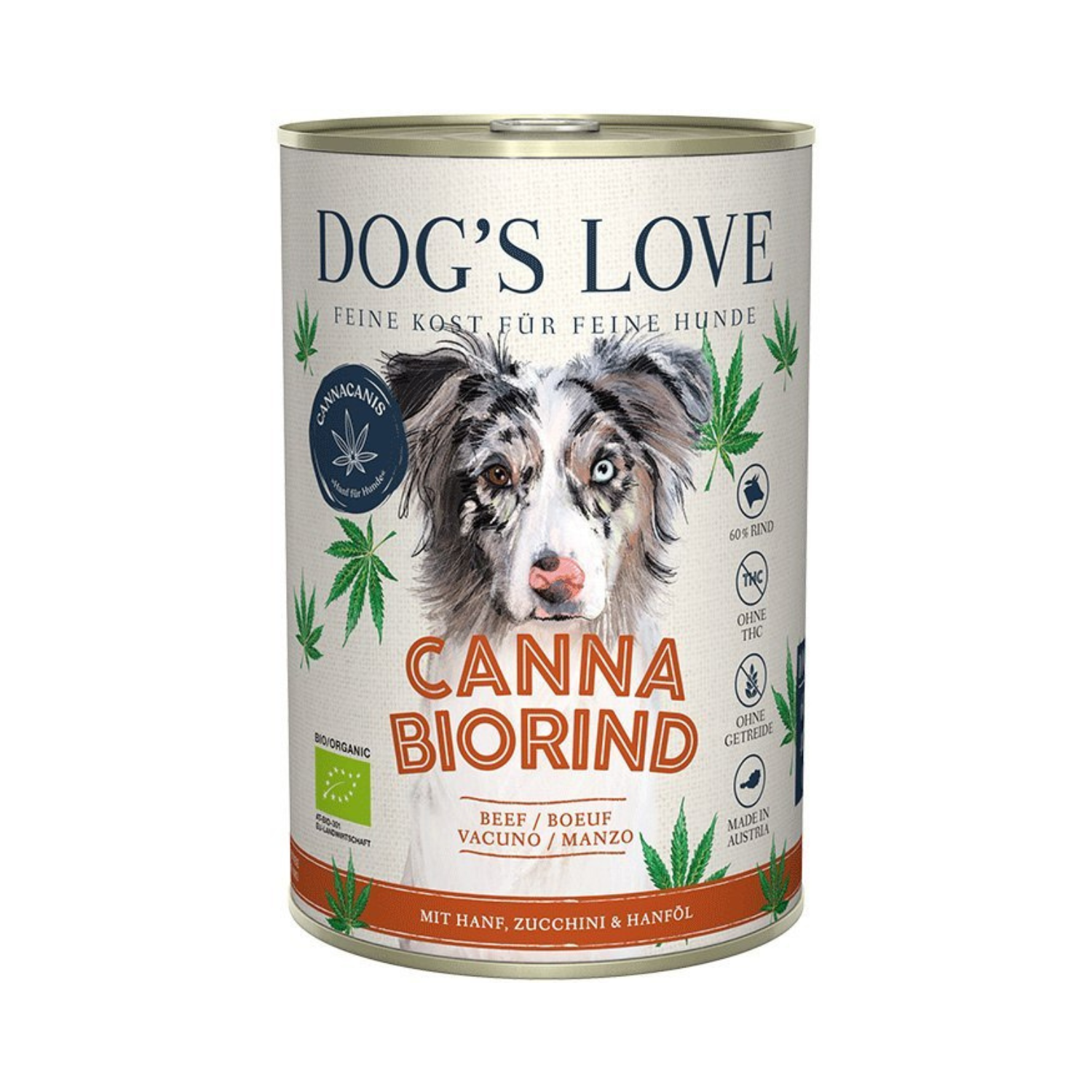 Dog's Love Canna Canis wołowina z cukinią i konopiami 400 g
