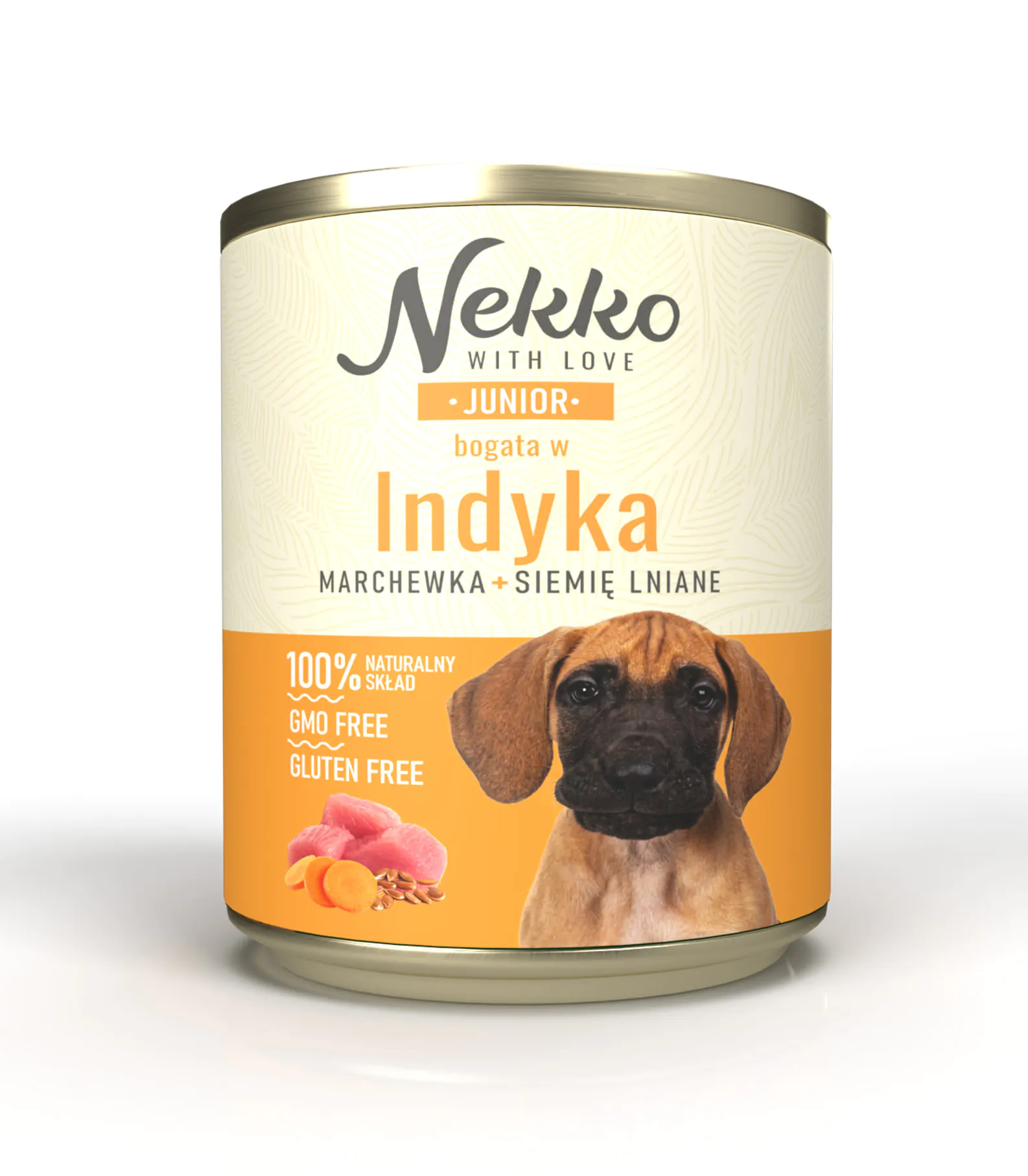 Nekko indyk z marchewką i siemieniem lnianym puppy 800 g