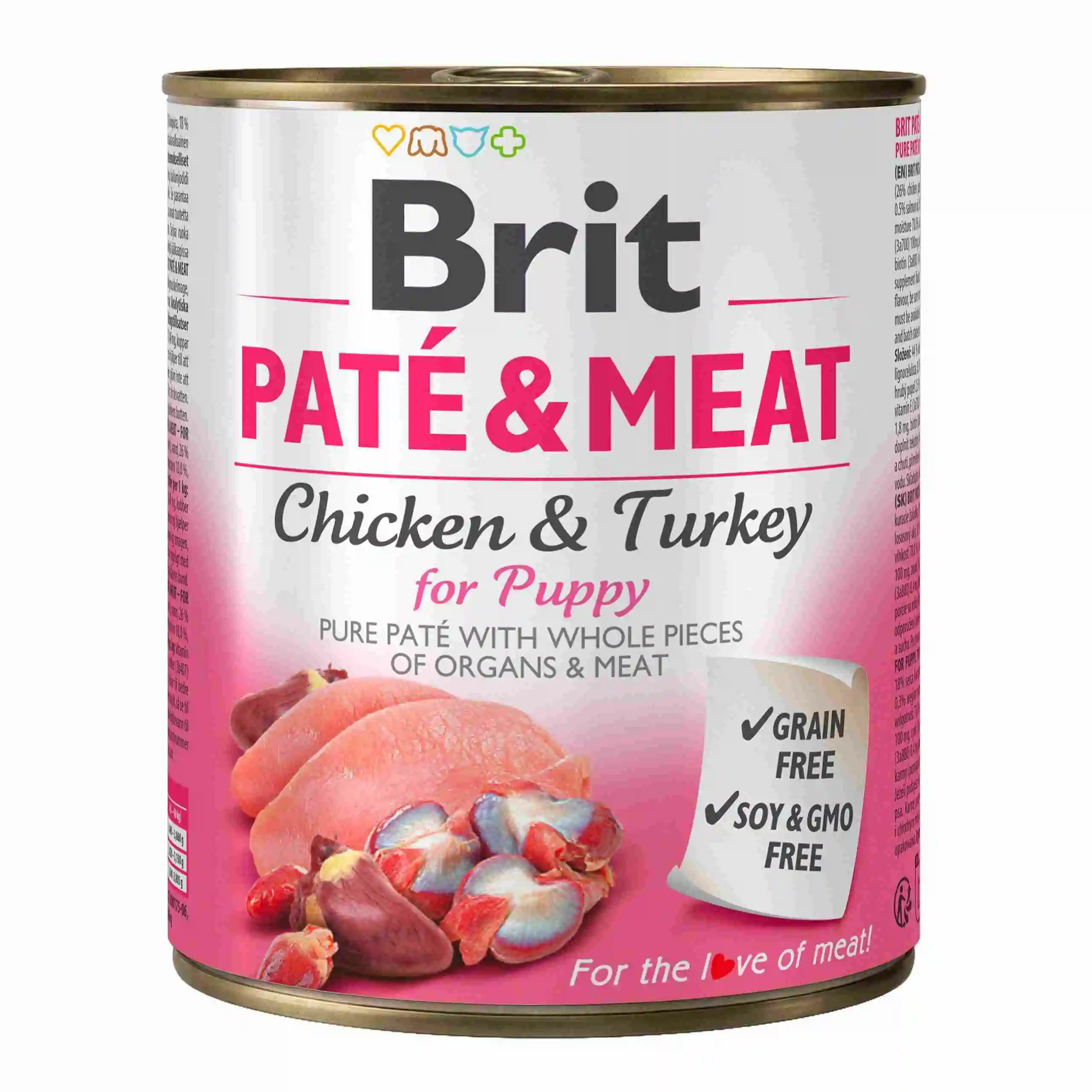 Brit Pate & Meat indyk, kurczak puppy 800 g