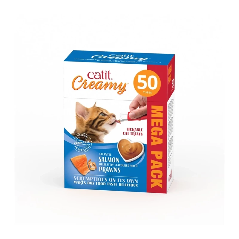 Catit Creamy łosoś, krewetki 10 g × 50