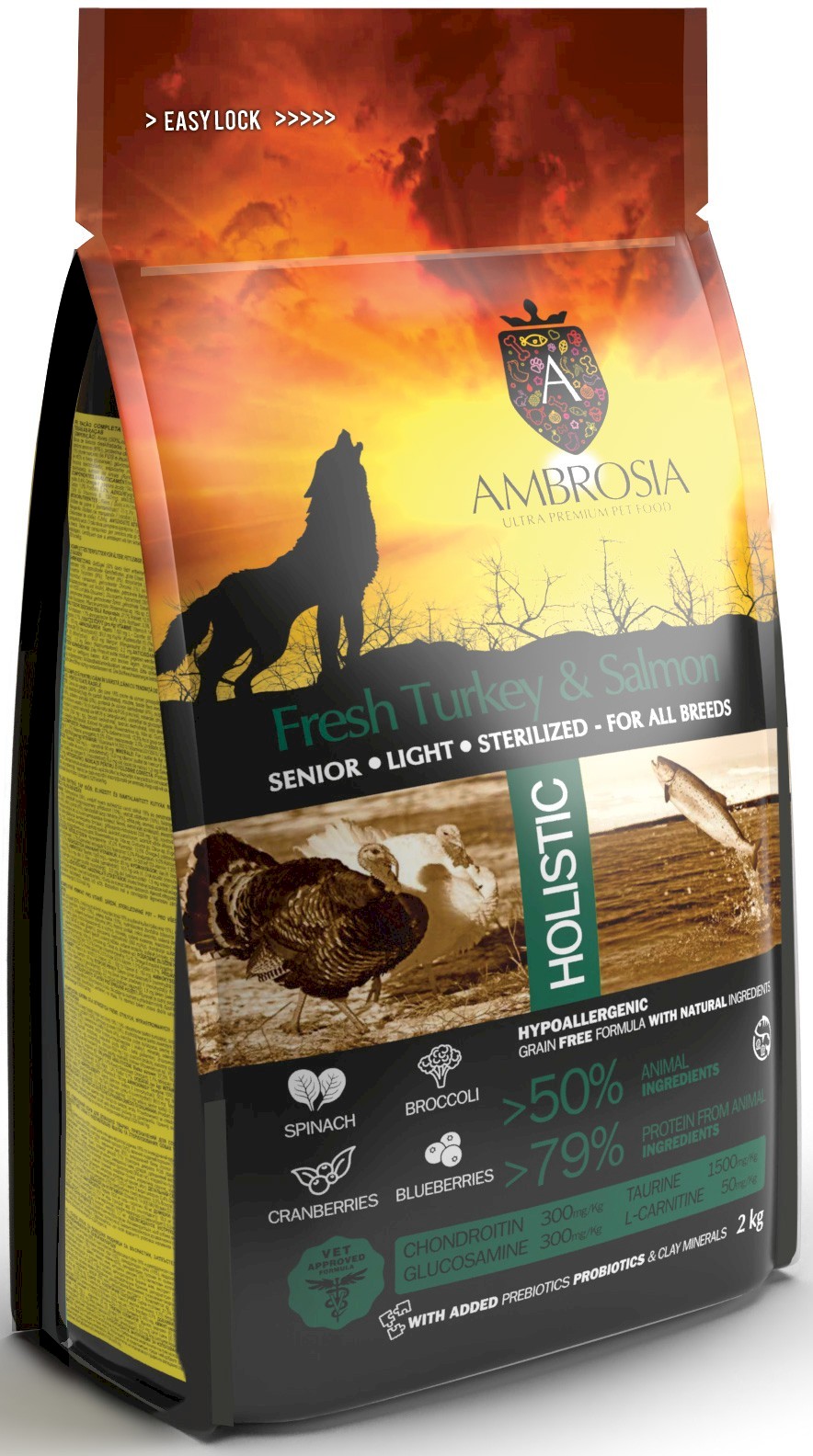 Ambrosia indyk, łosoś senior 2 kg