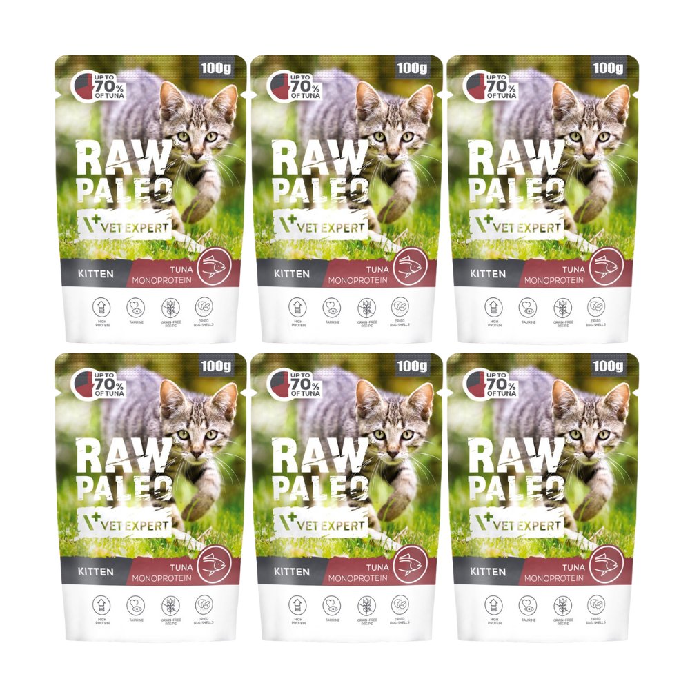 VetExpert Raw Paleo tuńczyk kitten 100 g × 6