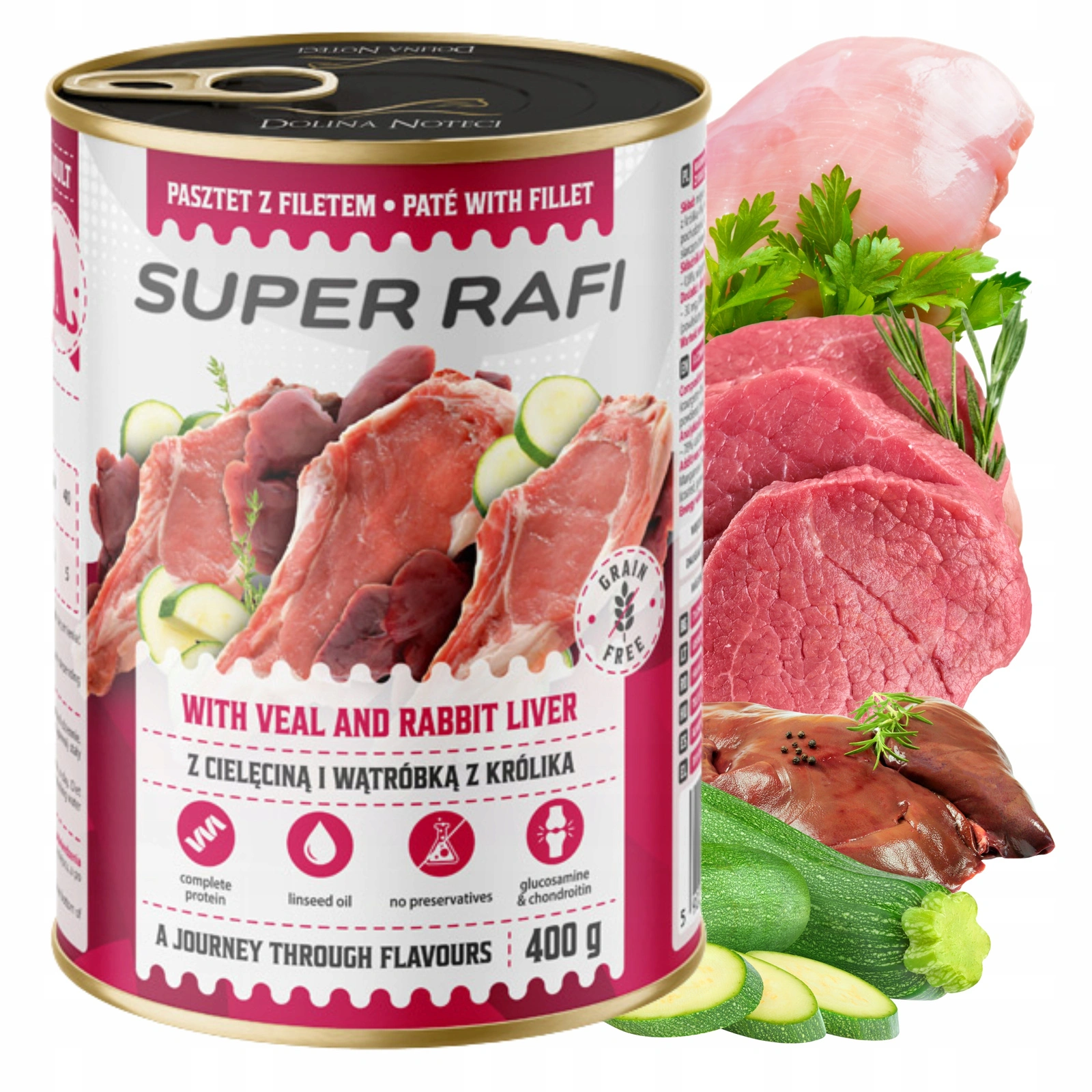 Rafi Super Rafi cielęcina, królik adult 400 g