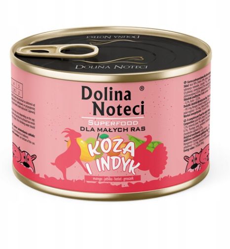 Dolina Noteci Superfood indyk, koza adult małe rasy 185 g
