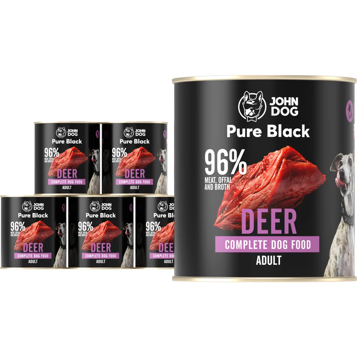 John Dog Pure Black jeleń adult 800 g × 6