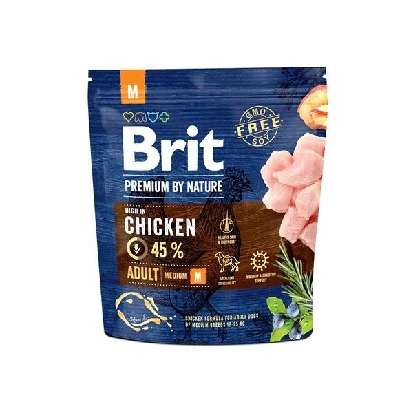 Brit By Nature kurczak adult średnie rasy 1 kg