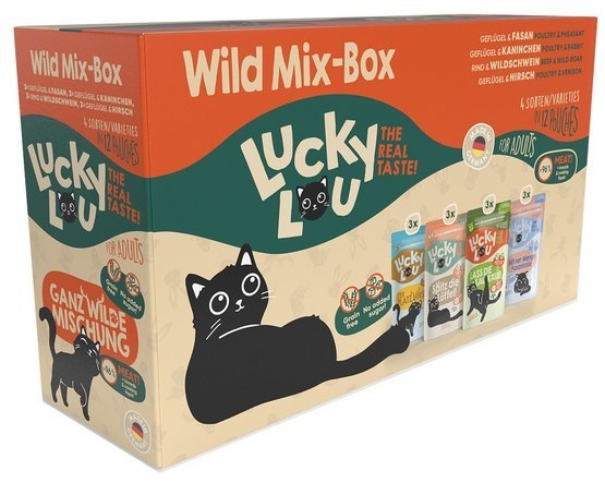 Lucky Lou Lifestage bażant, drób, dzik, jeleń, królik, wołowina adult 125 g × 12