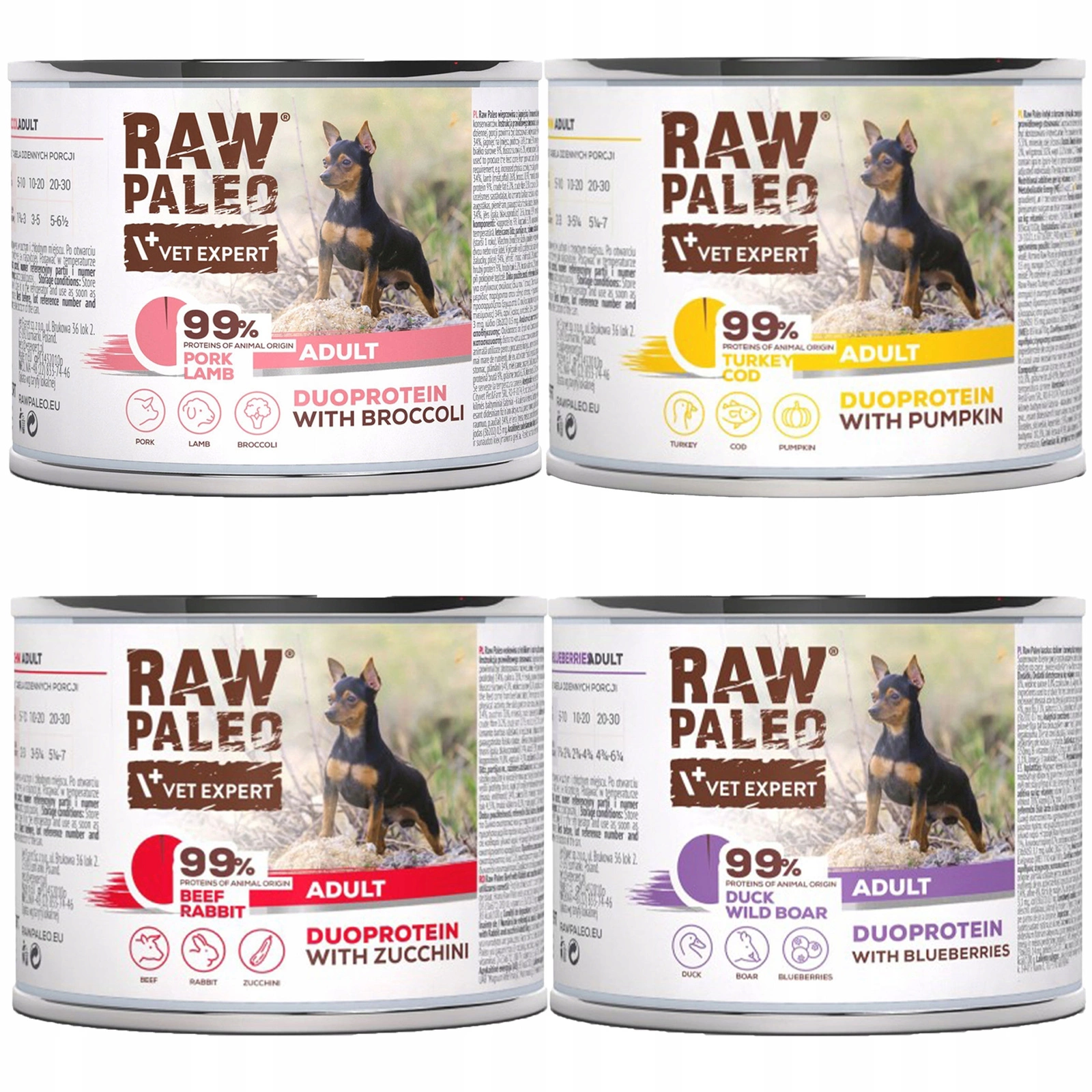 VetExpert RAW PALEO mix smaków 200 g × 4