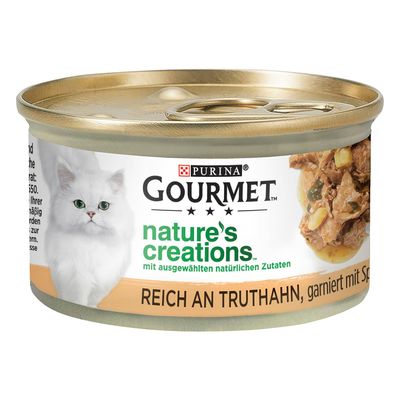 Purina Gourmet Nature's Creations indyk z pasternakiem i szpinakiem kawałki adult 85 g × 48
