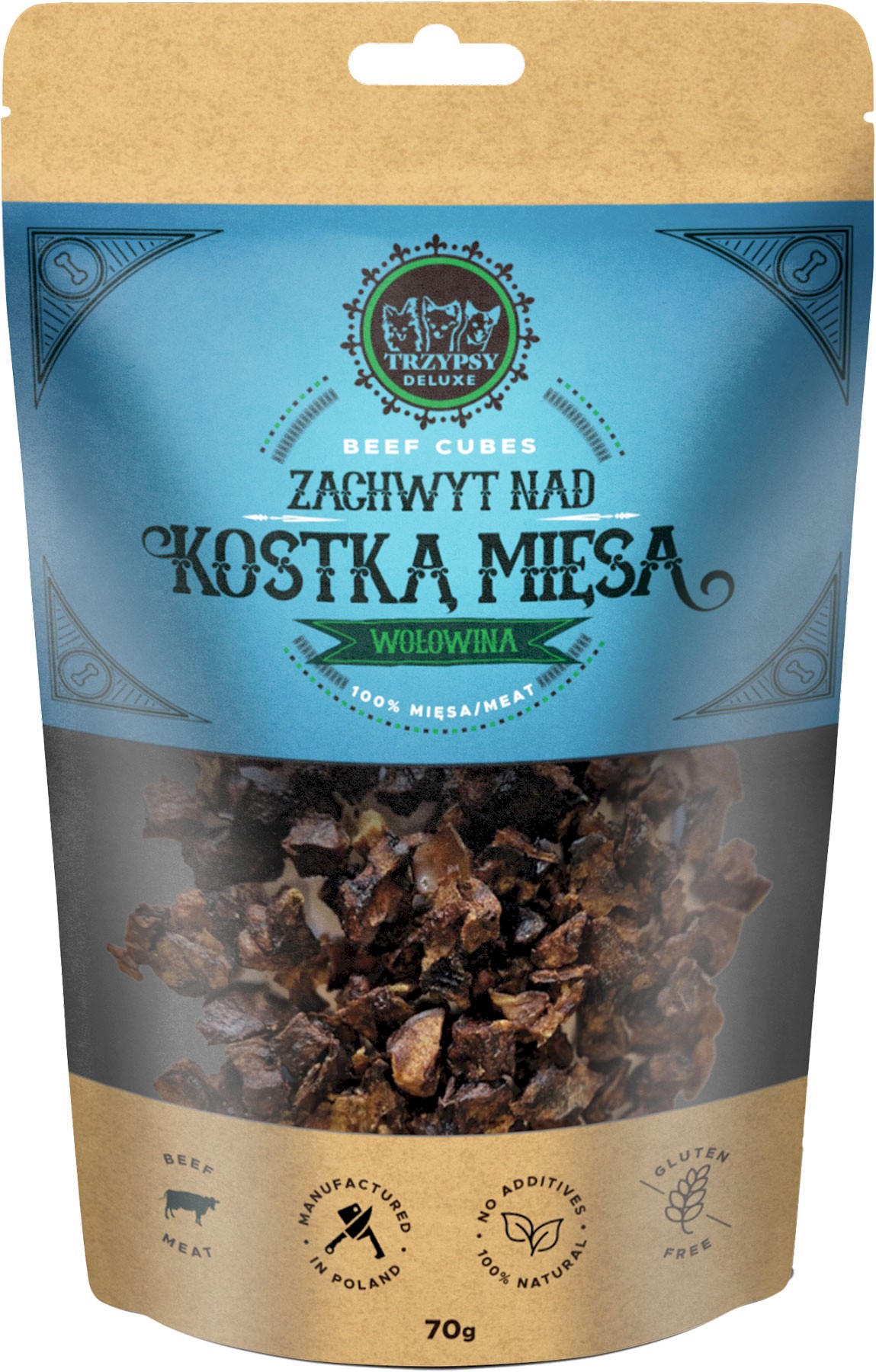 Trzy Psy Zachwyt Nad Kostką Mięsa wołowina 70 g