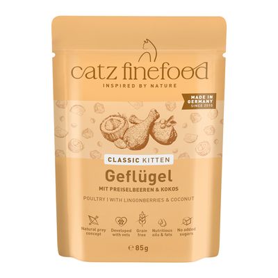 Catz Finefood Classic Skin & Coat drób kitten 85 g × 8