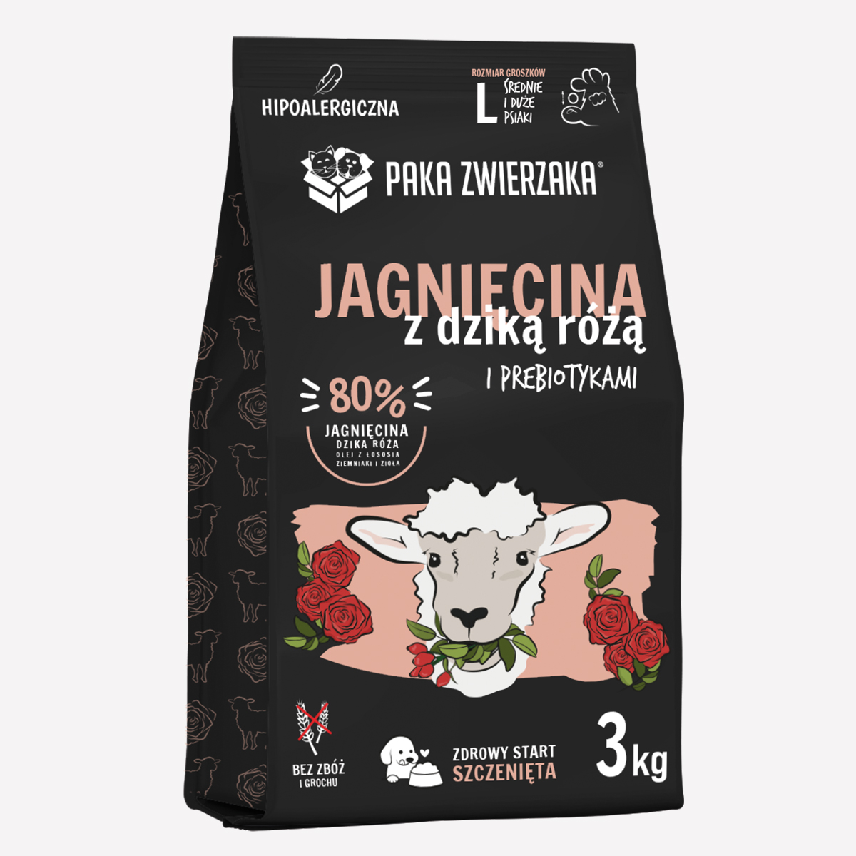 Paka Zwierzaka jagnięcina puppy duże rasy 3 kg