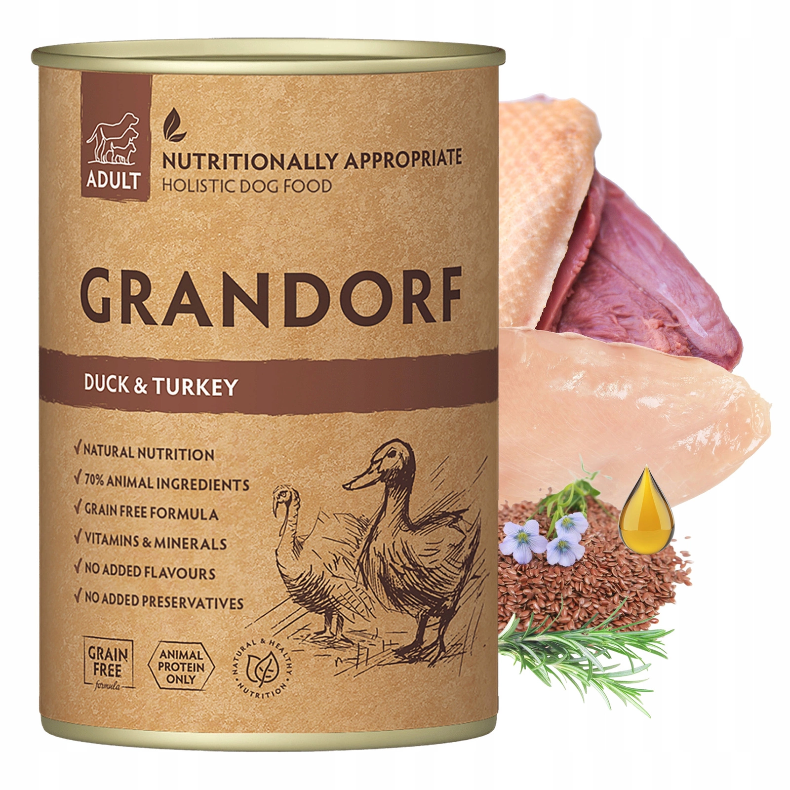 Grandorf indyk, kaczka 400 g