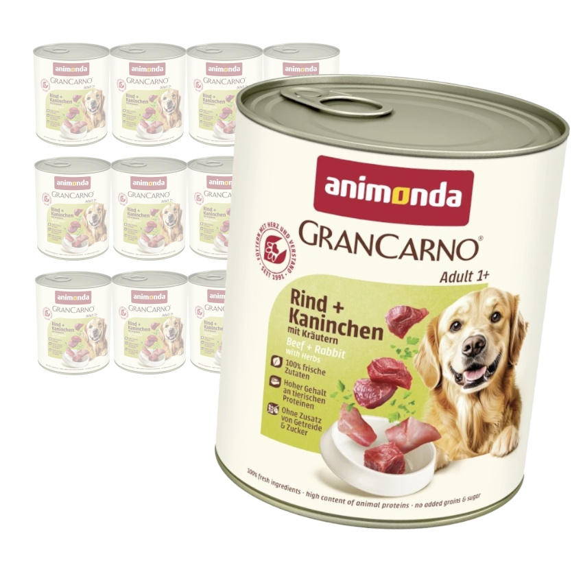 Animonda GranCarno królik, wołowina adult 800 g × 12