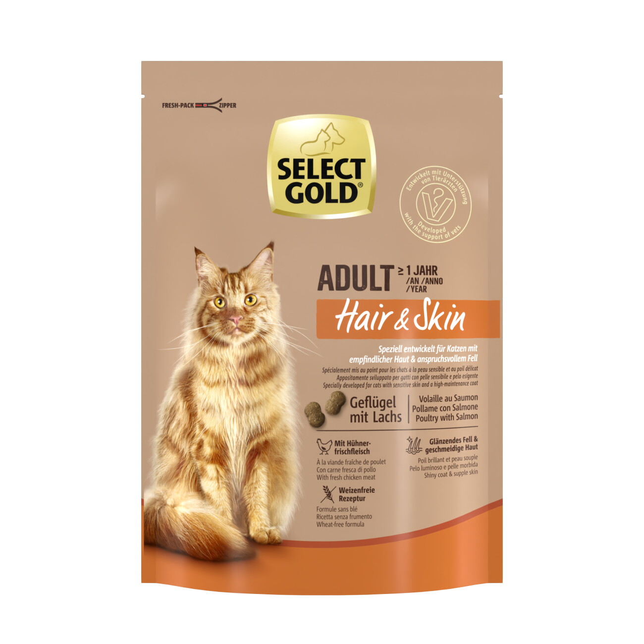 Select Gold Skin & Coat drób, łosoś adult 300 g